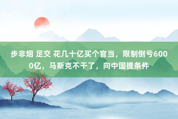 步非烟 足交 花几十亿买个官当，限制倒亏6000亿，马斯克不干了，向中国提条件