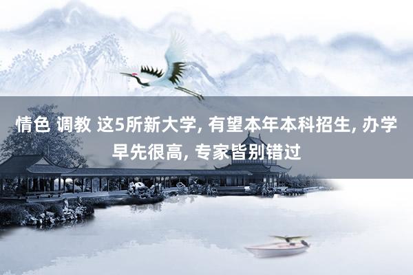 情色 调教 这5所新大学， 有望本年本科招生， 办学早先很高， 专家皆别错过